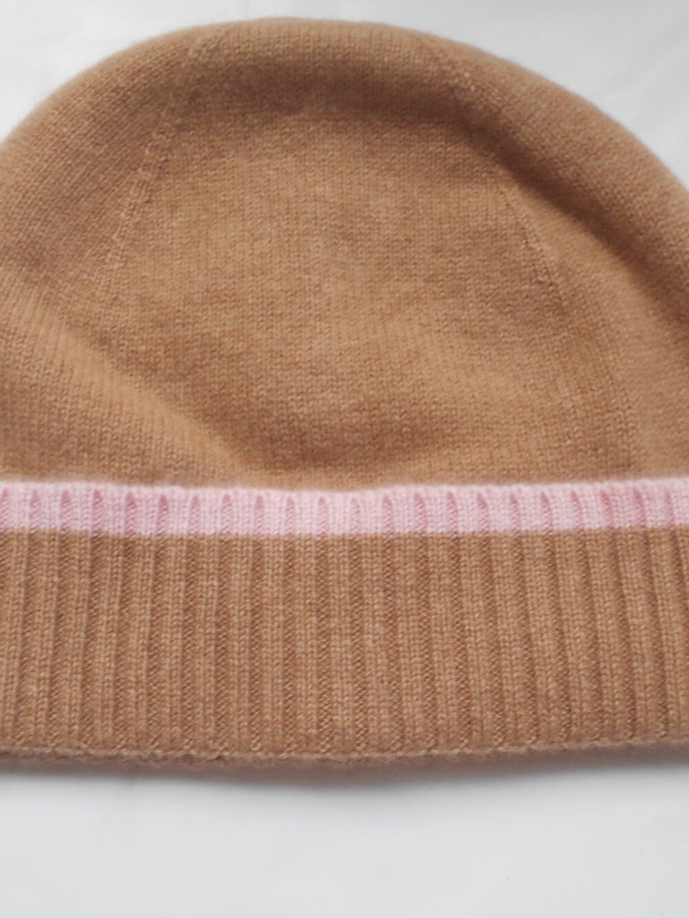 NWT PHENIX 100% CASHMERE Women's KNIT BEANIE CAP HAT Brown\ Pink One Size